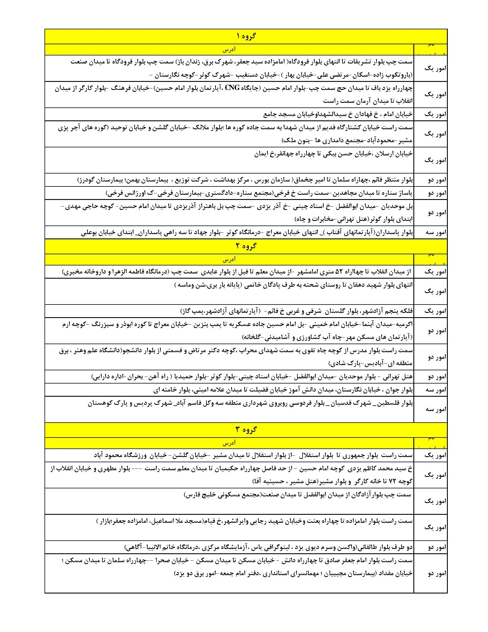 برنامه قطعی برق یزد یکشنبه ۲۸ اردیبهشت ۱۴۰۴