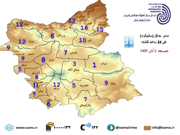 هواشناسی آذربایجان شرقی