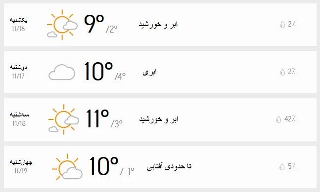 دمای هوای تهران