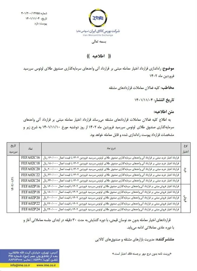 قرارداد "اختیار آتی صندوق طلا" راه‌اندازی می‌شود