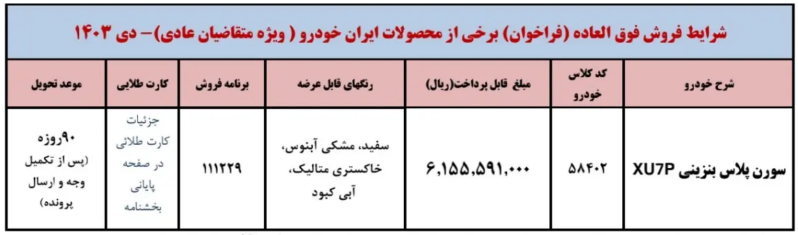 فروش فوق العاده ایران خودرو سمند سورن پلاس ویژه دی ماه ۱۴۰۳ اعلام شد