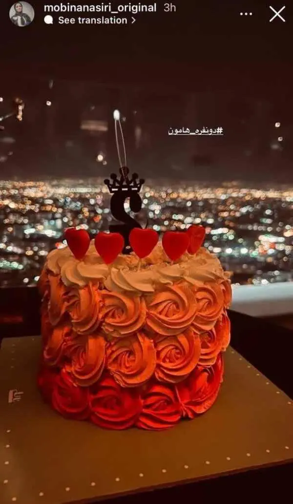 مبینا نصیری و همسرش.