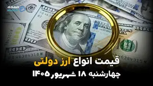 اینفوگرافی | قیمت ارز دولتی امروز چهارشنبه ۱۸ شهریور ۱۴۰۵؛ دلار و یورو رسمی چند شد؟