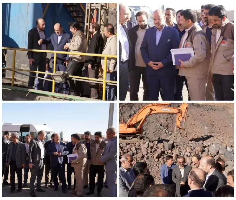 حضور رئیس امور آمایش سرزمین و توسعه منطقهای سازمان برنامه و بودجه کشور و رئیس سازمان مدیریت و برنامه ریزی استان در مجتمع سنگ آهن سنگان