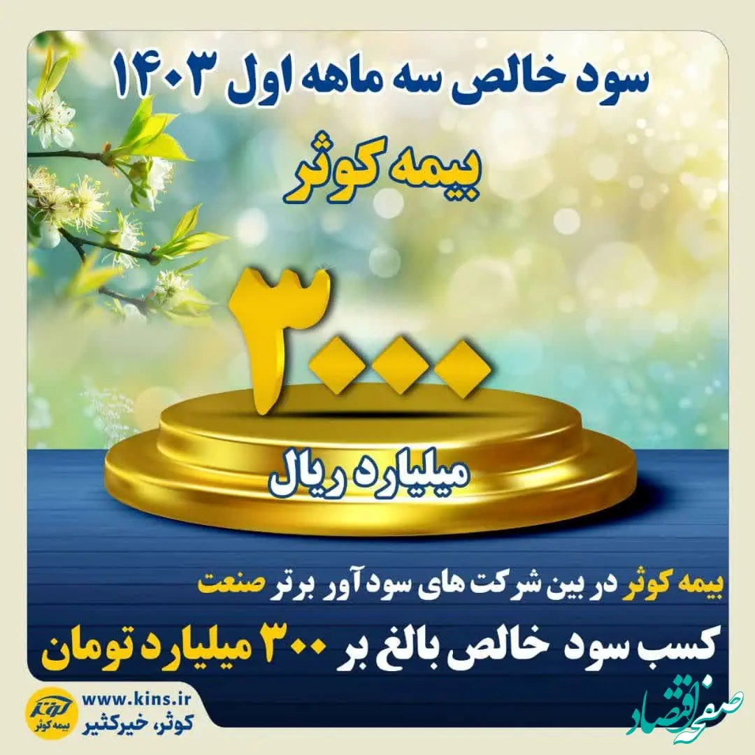 کسب سود خالص بیش از ۳۰۰ میلیارد تومان