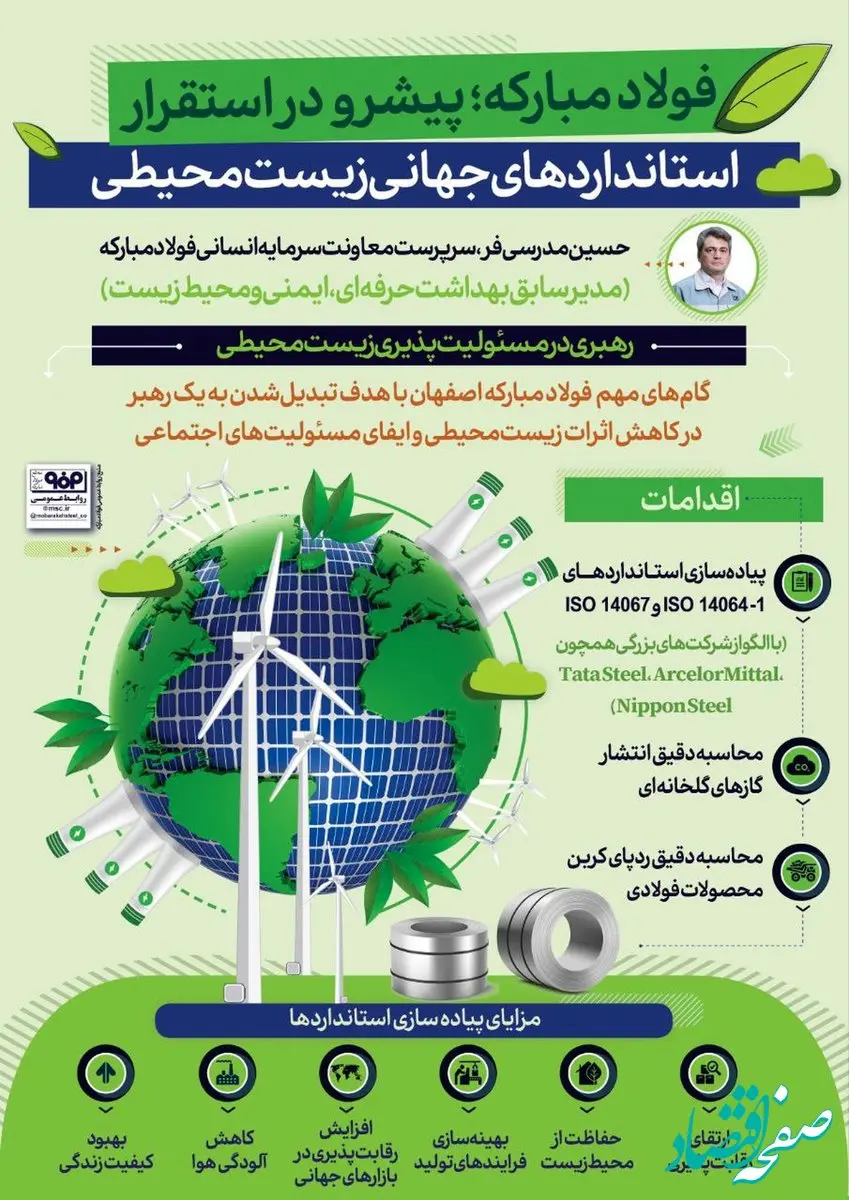 فولادینفو: فولاد مبارکه؛ پیشرو در استقرار استاندردهای جهانی زیست محیطی