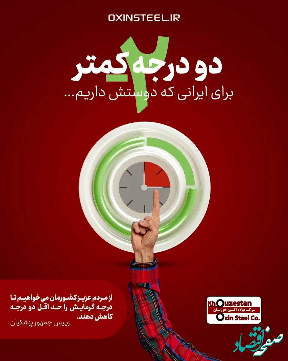 فولاد اکسین خوزستان به پویش دو درجه کمتر پیوست