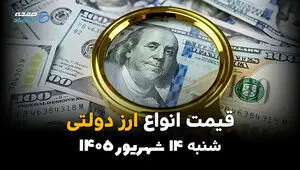 اینفوگرافی | قیمت ارز دولتی امروز شنبه ۱۴ شهریور ۱۴۰۵ | نرخ دلار و یورو دولتی + جدول