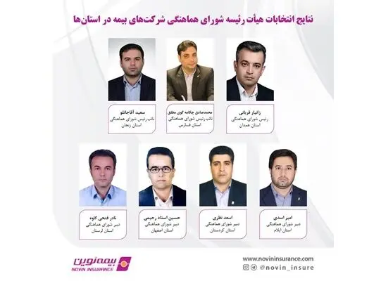 حضور رؤسای شعب بیمه نوین در هیأت رئیسه شورای هماهنگی استان‌ها