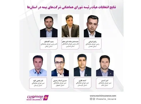 حضور رؤسای شعب بیمه نوین در هیأت رئیسه شورای هماهنگی استان‌ها