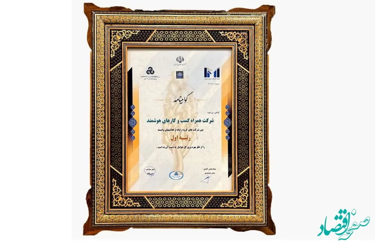 شرکت همراه کسب‌وکارهای هوشمند رتبه اول از نظر بهره‌وری کل عوامل را کسب کرد