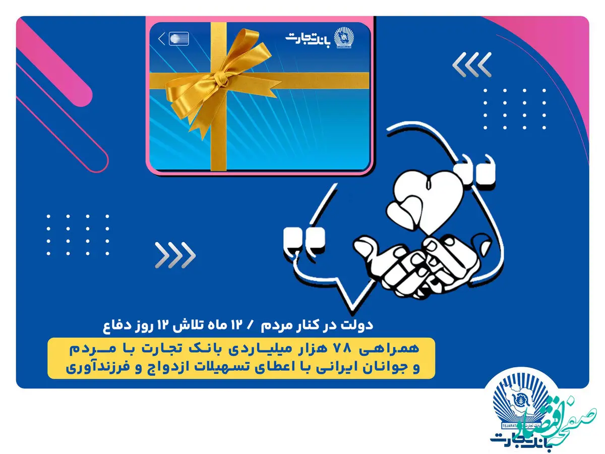 همراهی 78 هزار میلیاردی بانک تجارت با مردم و جوانان ایرانی با اعطای تسهیلات ازدواج و فرزندآوری