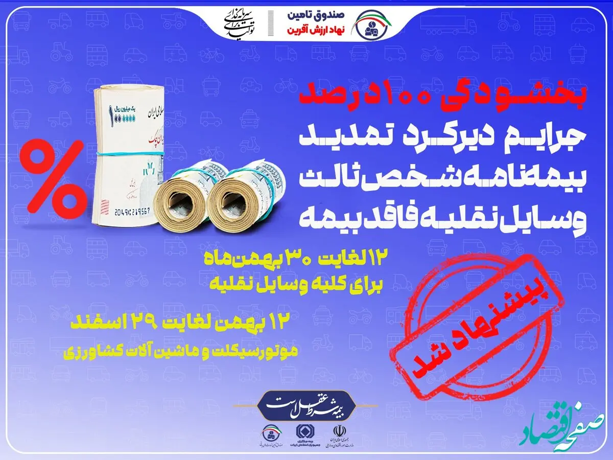 پیشنهاد صندوق تامین برای بخشودگی جرایم بیمه شخص ثالث