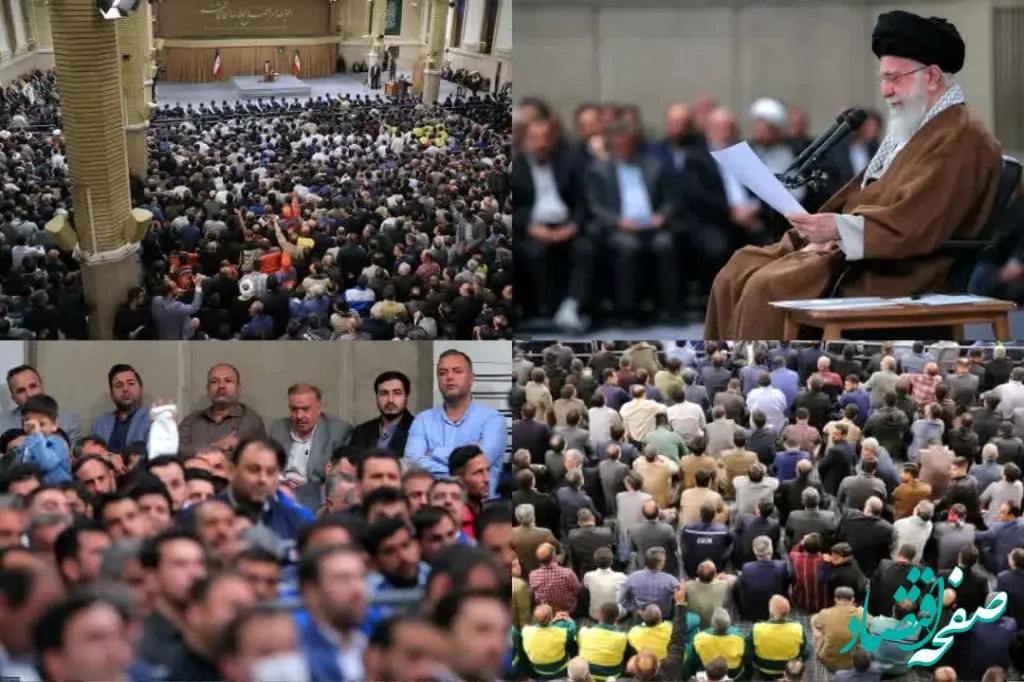 حضور کارگران جهادگر شرکت فولاد اکسین خوزستان در دیدار با رهبر انقلاب