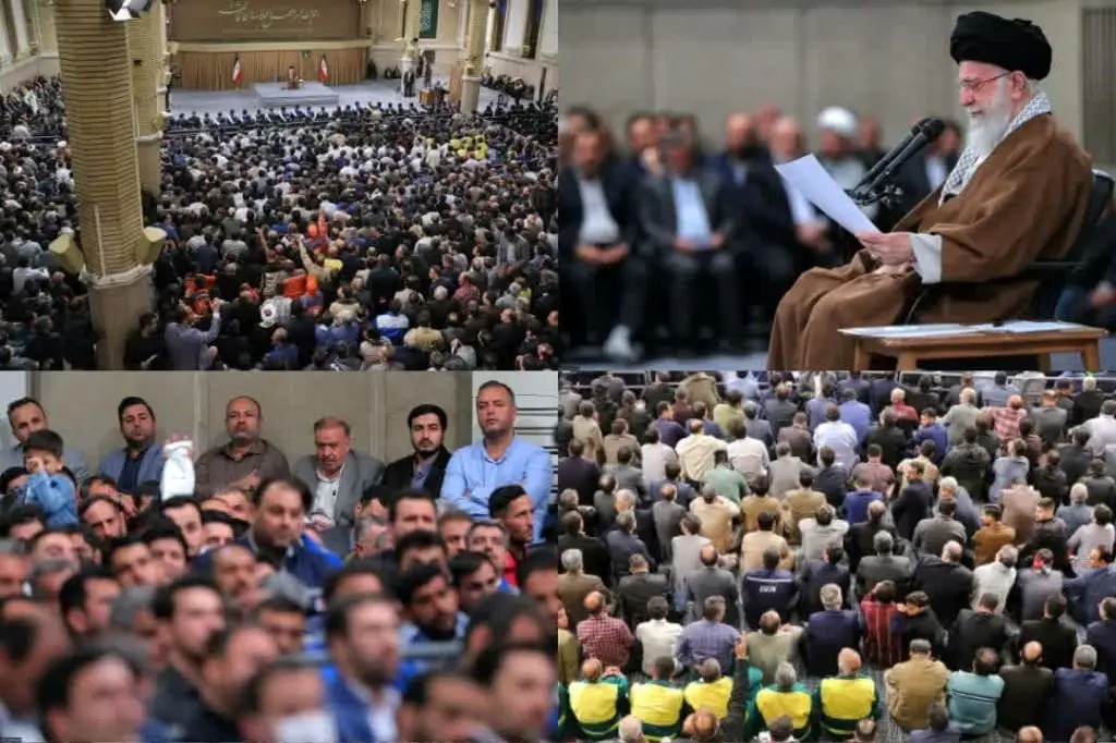 حضور کارگران جهادگر شرکت فولاد اکسین خوزستان در دیدار با رهبر انقلاب