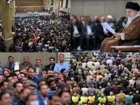 حضور کارگران جهادگر شرکت فولاد اکسین خوزستان در دیدار با رهبر انقلاب