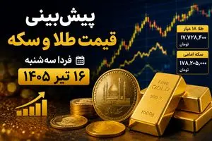 پیش‌بینی قیمت طلا و سکه فردا سه‌شنبه ۱۶ تیر ۱۴۰۵ | بازار در انتظار سیگنال‌های جهانی و نرخ دلار