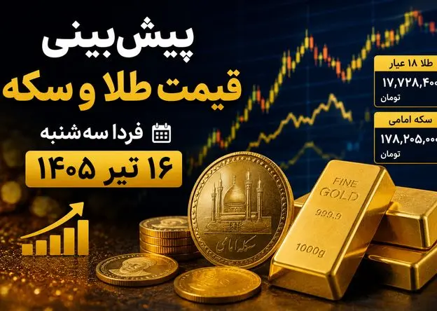 پیش‌بینی قیمت طلا و سکه فردا سه‌شنبه ۱۶ تیر ۱۴۰۵ | بازار در انتظار سیگنال‌های جهانی و نرخ دلار