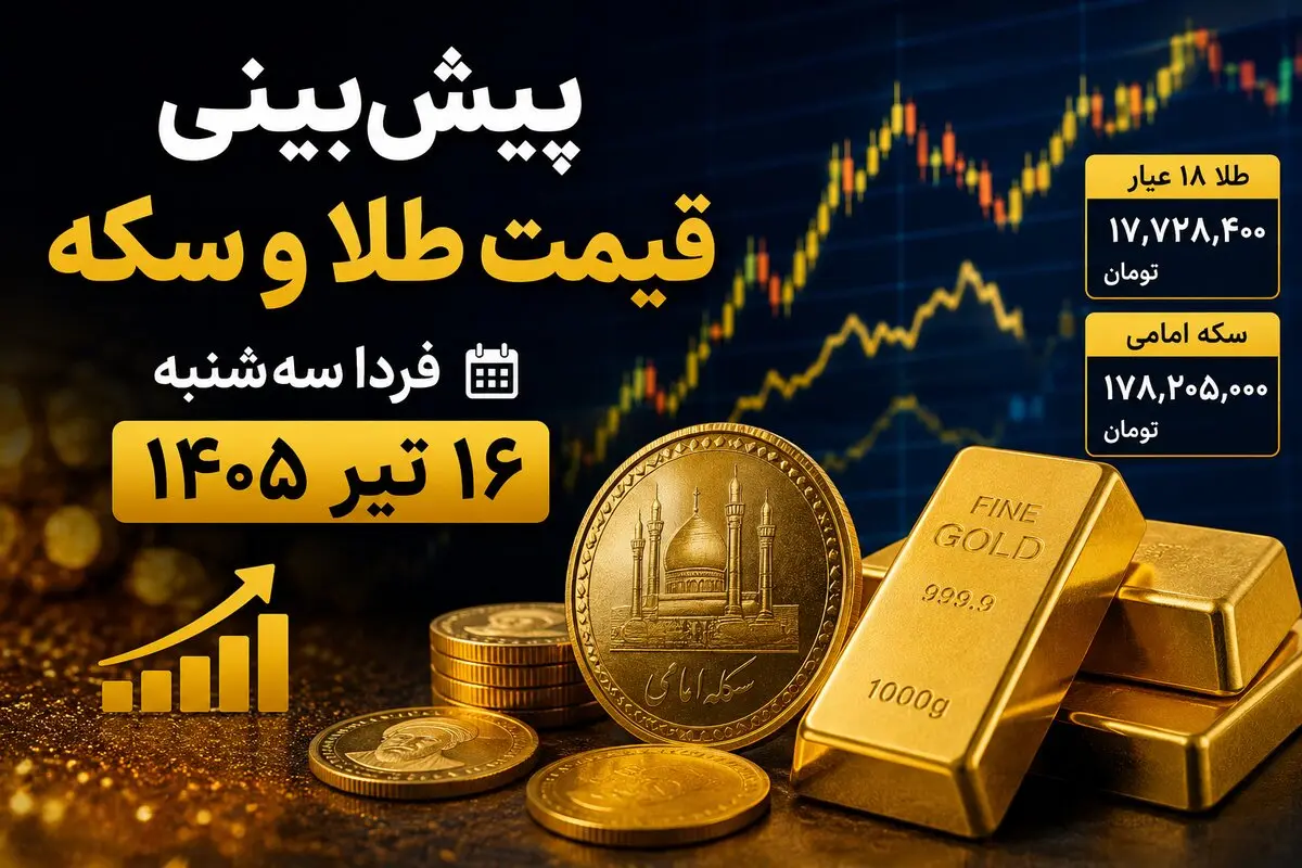 پیش‌بینی قیمت طلا و سکه فردا سه‌شنبه ۱۶ تیر ۱۴۰۵ | بازار در انتظار سیگنال‌های جهانی و نرخ دلار