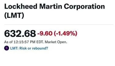 سقوط فوری سهام سازنده F35 بعد از ضربه ایران