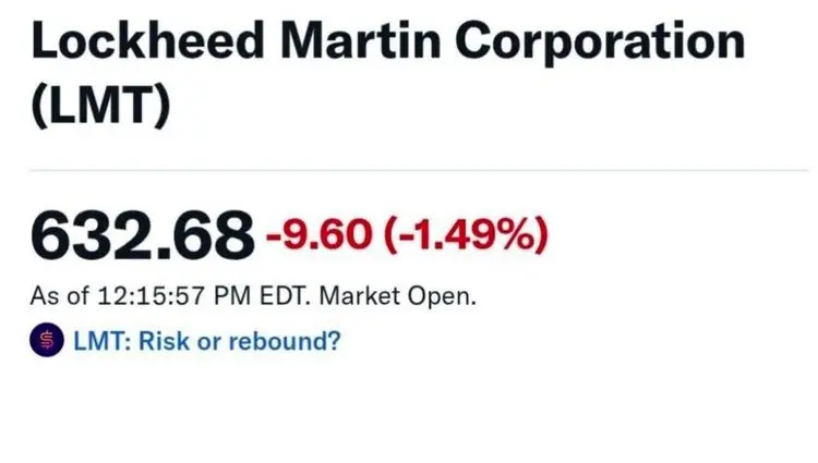 سقوط فوری سهام سازنده F35 بعد از ضربه ایران