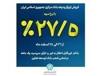 آغاز فروش اوراق ودیعه بانک مرکزی در بانک توسعه تعاون با نرخ ۲۷٫۵ درصد