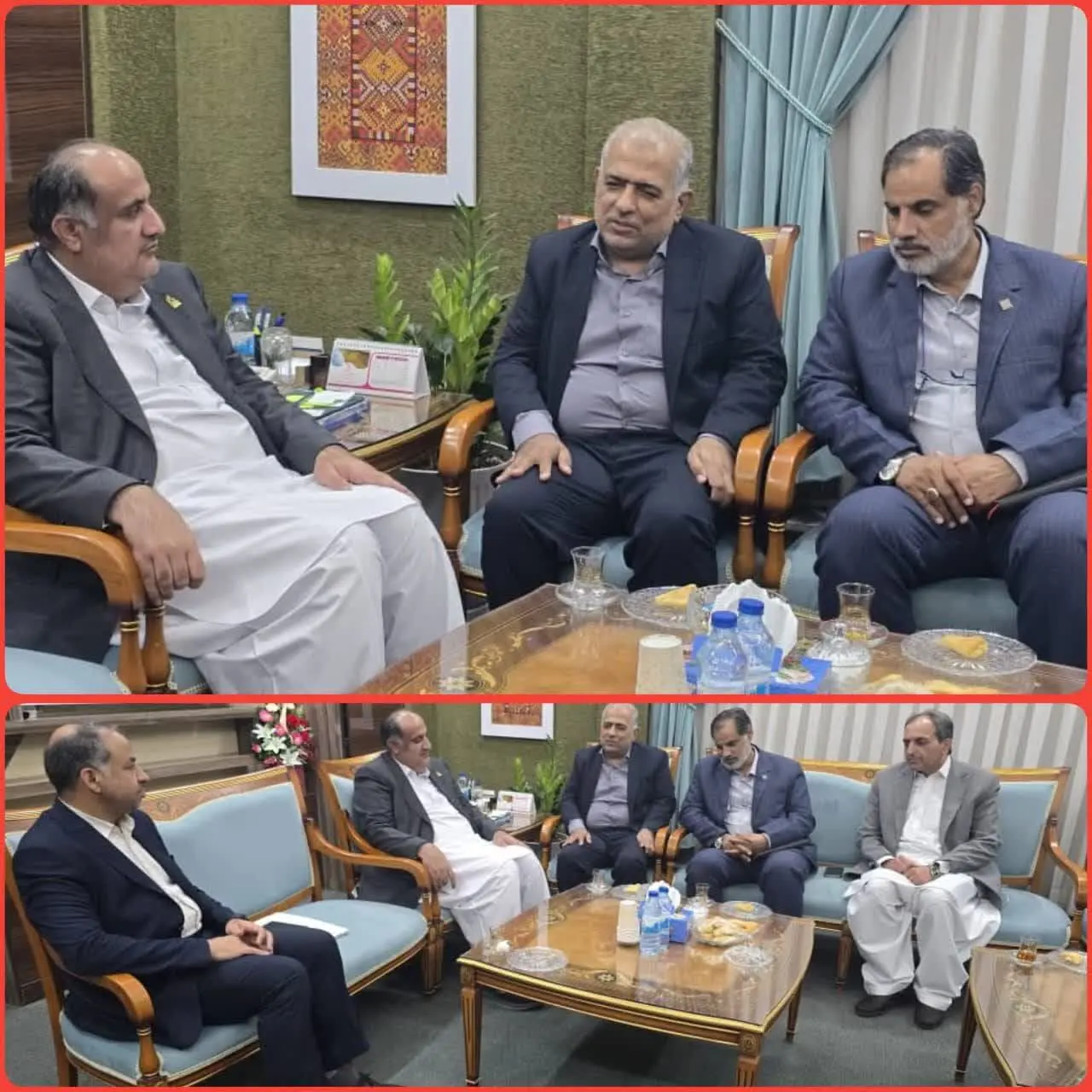 دکتر شهریار شهرکی، ،مدیرکل بیمه سلامت استان سیستان و بلوچستان درنشست مشترک با دکتر محمد سعید اربابی،  رئیس هیات مدیره و مدیرعامل سازمان منطقه آزاد چابهار با هدف تعامل و همکاری های سازنده در مسیر رضایت بیمه شدگان دیدار و بحث و تبادل نظر کردند