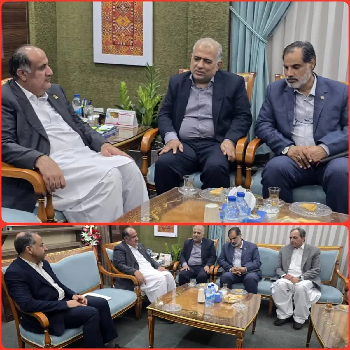 دکتر شهریار شهرکی، ،مدیرکل بیمه سلامت استان سیستان و بلوچستان درنشست مشترک با دکتر محمد سعید اربابی،  رئیس هیات مدیره و مدیرعامل سازمان منطقه آزاد چابهار با هدف تعامل و همکاری های سازنده در مسیر رضایت بیمه شدگان دیدار و بحث و تبادل نظر کردند