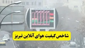 شاخص آلودگی هوای تبریز امروز دوشنبه ۱۰ آذر ماه ۱۴۰۴ 