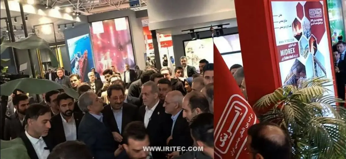 حضور رئیسجمهور و وزیر صمت در غرفههای ایمیدرو و ایریتک در نمایشگاه اوراسیا ۲۰۲۵