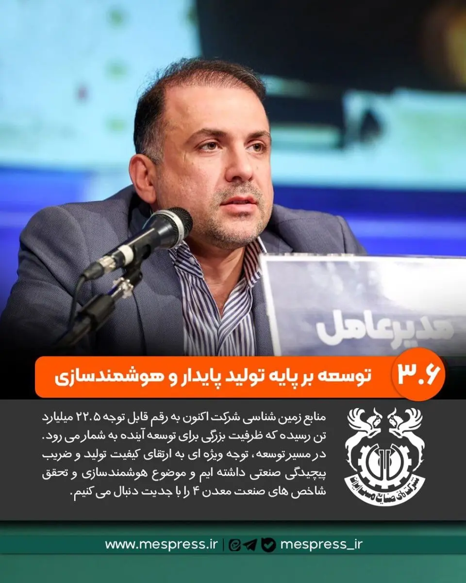 منابع زمینشناسی شرکت ملی مس اکنون به رقم قابل توجه ۲۲.۵ میلیارد تن رسیده که ظرفیت بزرگی برای توسعه آینده به شمار میرود