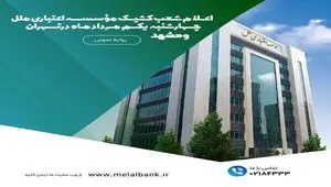 اعلام شعب کشیک مؤسسه اعتباری ملل چهارشنبه یکم مرداد ماه ۱۴۰۴ در تهران و مشهد