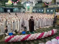 جشن بندگی ۳۰۰۰ نفری دختران روزه اولی در مصلی حرم حضرت عبدالعظیم (ع)