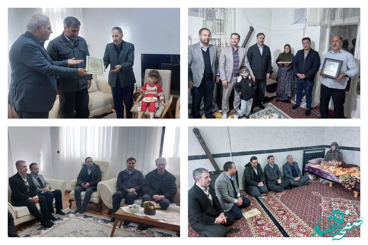 دیدار و عیادت مدیر حوزه ریاست مدیرعامل صبانور با خانواده‌های معظم شهدای اسدآباد