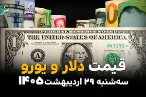 قیمت ارز آزاد امروز سه‌شنبه ۲۹ اردیبهشت ۱۴۰۵ | آخرین نرخ دلار، یورو و درهم