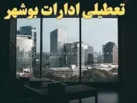 خبر فوری از ادارات بوشهر شنبه ۶ بهمن ماه ۱۴۰۳ | تعطیلی ادارات بوشهر فردا شنبه ۶ بهمن ۱۴۰۳