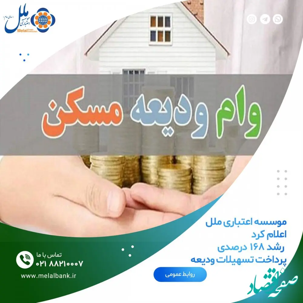  رشد ۱۶۸ درصدی پرداخت تسهیلات ودیعه مسکن