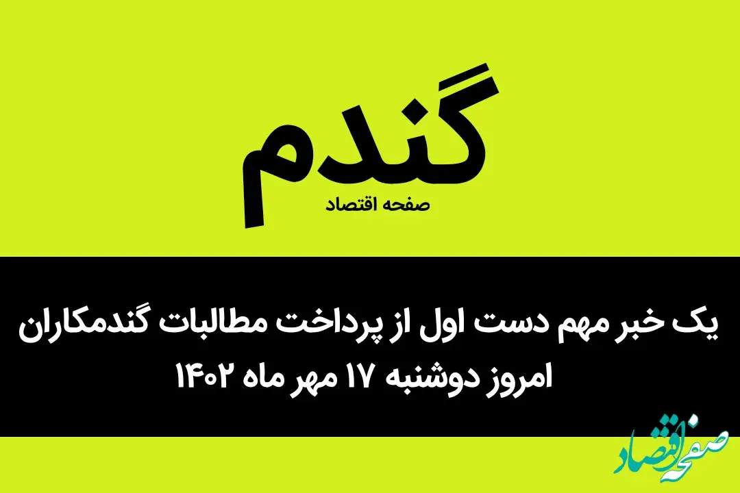 یک خبر مهم دست اول از پرداخت مطالبات گندمکاران امروز دوشنبه ۱۷ مهر ماه ۱۴۰۲
