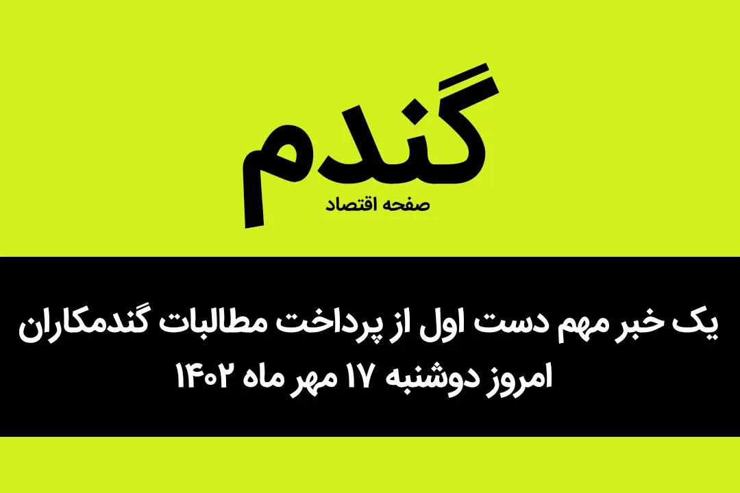 یک خبر مهم دست اول از پرداخت مطالبات گندمکاران امروز دوشنبه ۱۷ مهر ماه ۱۴۰۲