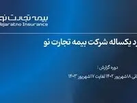 گزارش عملکرد یکساله بیمه تجارت نو از تاریخ ۱۸ شهریور ۱۴۰۲ تا ۱۷ شهریور ۱۴۰۳ منتشر گردید