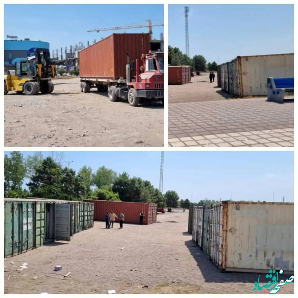 ۱۵ کانتینر برای انبار نگهداری از کالاهای غرفه‌ها مستقر شد