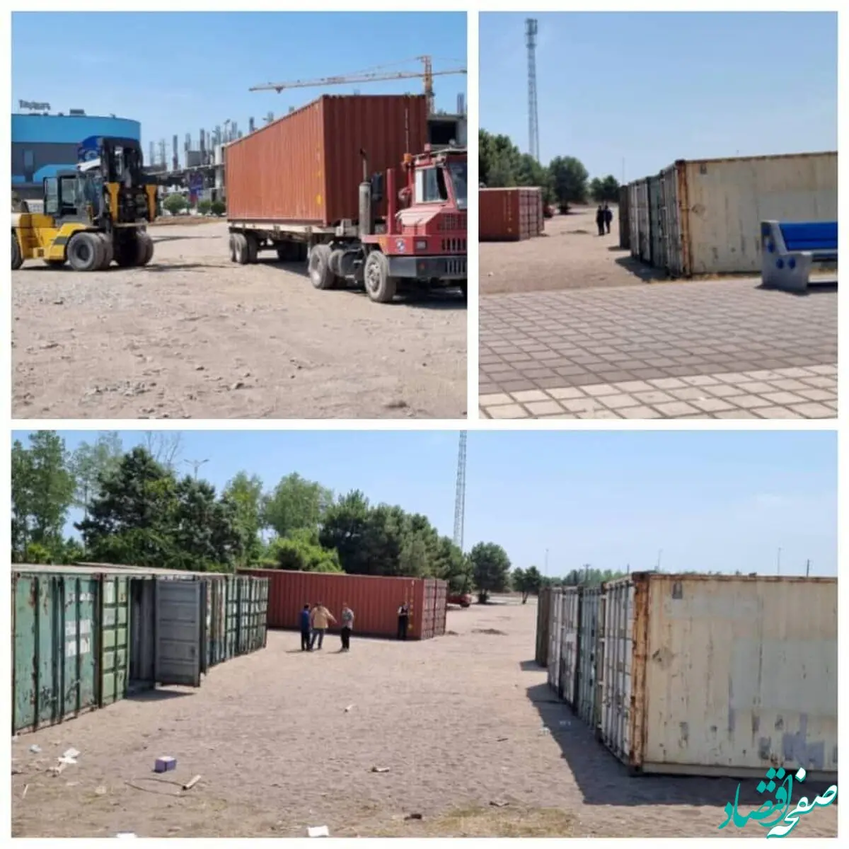 ۱۵ کانتینر برای انبار نگهداری از کالاهای غرفه‌ها مستقر شد