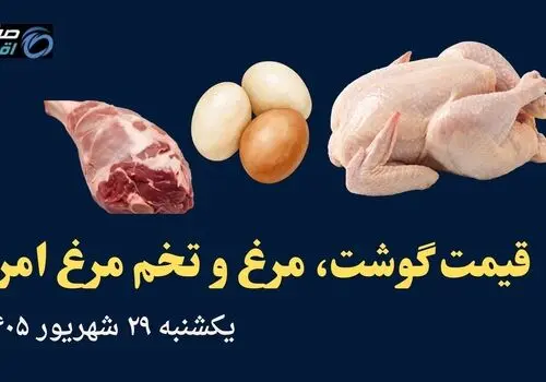 اینفوگرافی| قیمت گوشت، مرغ و تخم مرغ در ۲۹ شهریور 