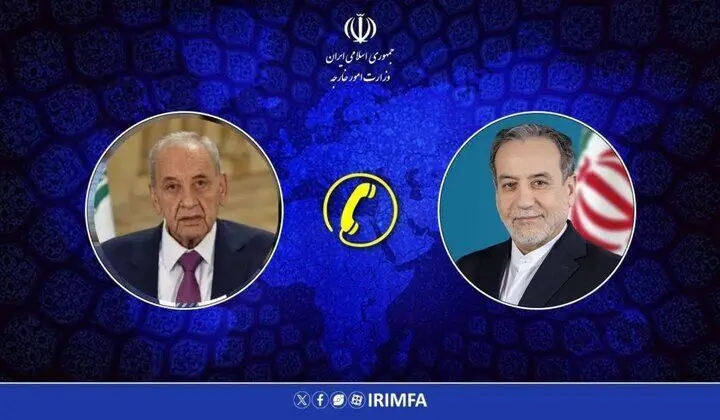 گفتگوی تلفنی عراقچی با رئیس مجلس نمایندگان لبنان