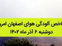 شاخص آلودگی هوای اصفهان امروز دوشنبه ۶ آذر ماه ۱۴۰۲ | اصفهانی ها مراقب باشید