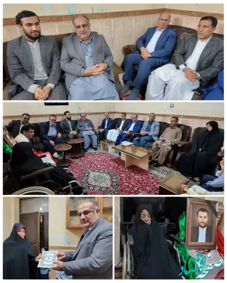 دیدار دکتر محمدسعید اربابی مدیرعامل سازمان منطقه آزاد چابهار با خانواده شهید امیرمحمد رضوان‌نیا به مناسبت هفته دفاع مقدس