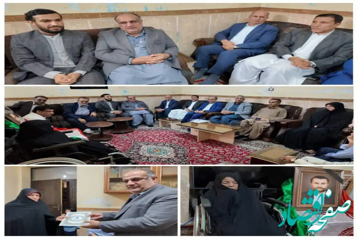 دیدار دکتر محمدسعید اربابی مدیرعامل سازمان منطقه آزاد چابهار با خانواده شهید امیرمحمد رضوان‌نیا به مناسبت هفته دفاع مقدس