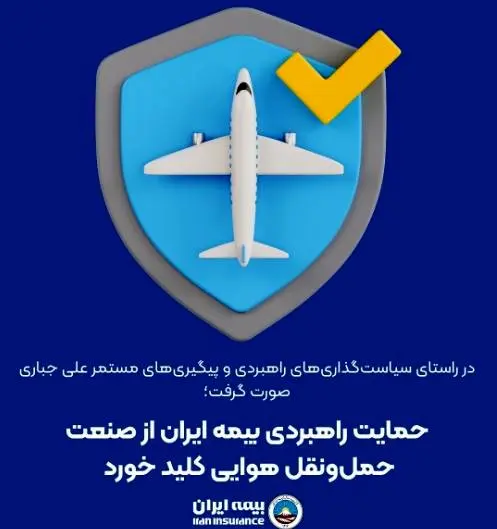 حمایت راهبردی بیمه ایران از صنعت حمل‌ونقل هوایی کلید خورد