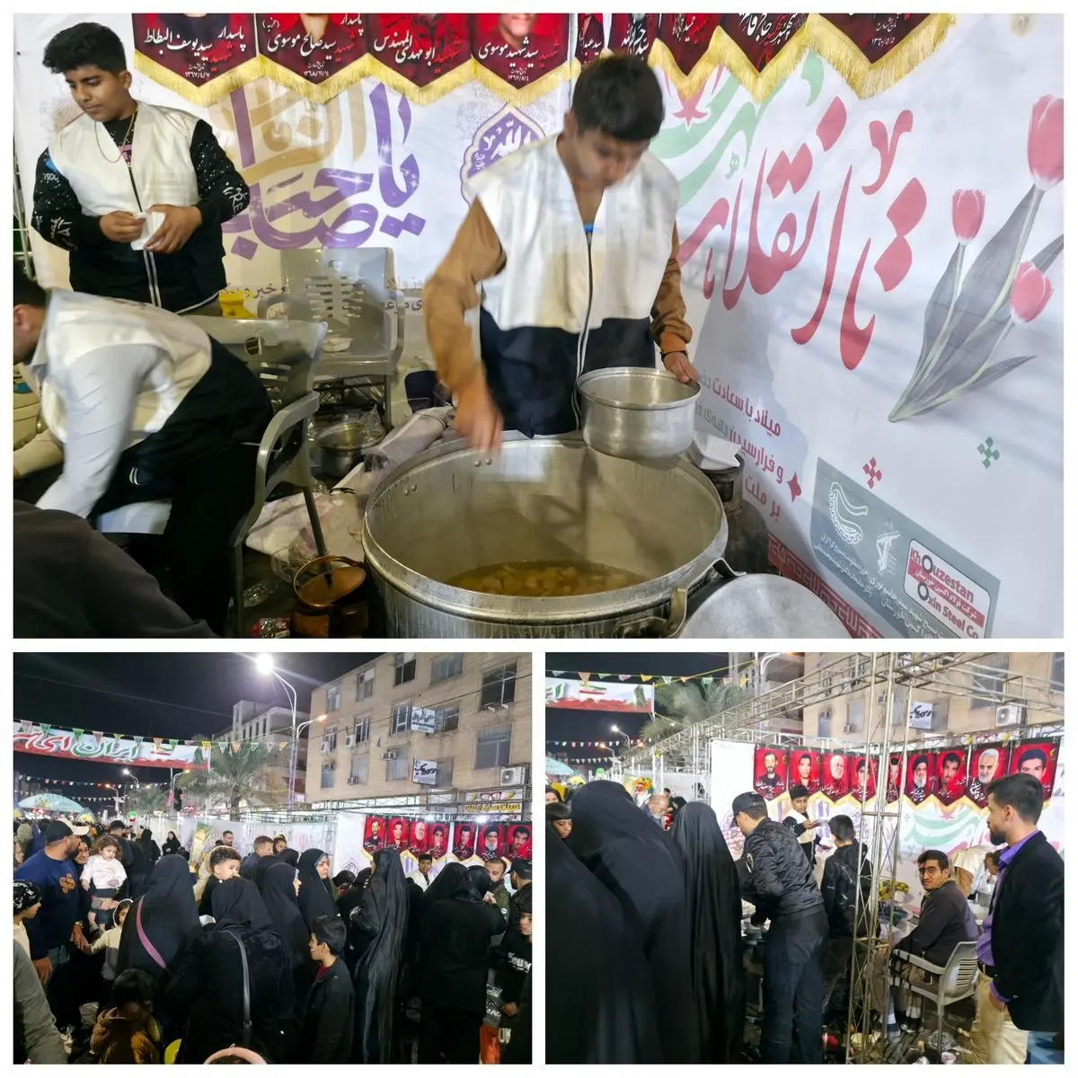 موکب شرکت فولاد اکسین خوزستان در جشن نیمه شعبان با استقبال گسترده مردم اهواز همراه شد