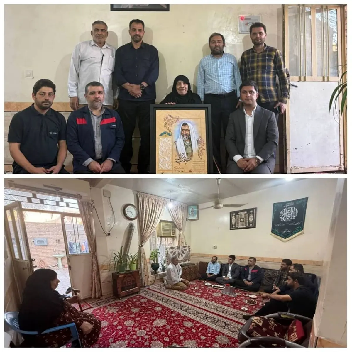 دیدار جمعی از کارکنان فولاد اکسین با خانواده شهید تقوی فر/تجلیل از مقام شهدا و پاسداشت فرهنگ ایثار